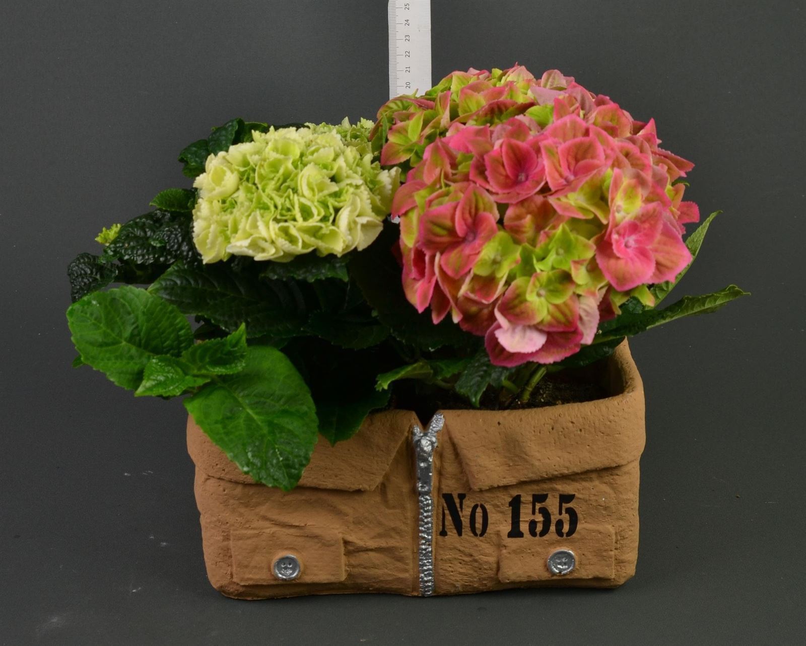 Caja cerámica con hortensias. - Imagen 3